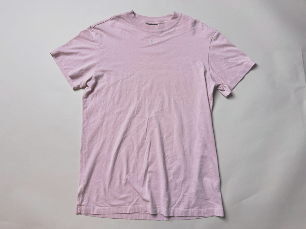 Nike Shirt Mens Small Pink Swoosh Embroidered Logo Casual Crewneck Tee Cotton